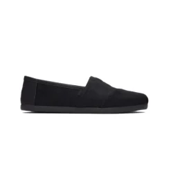 TOMS Men's Blk on Blk Heavy Twill/Nubuck Classics Slip-ons