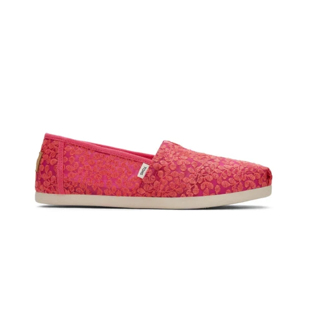 TOMS Women's Fuchsia Rose Botanical Lace Slip-ons