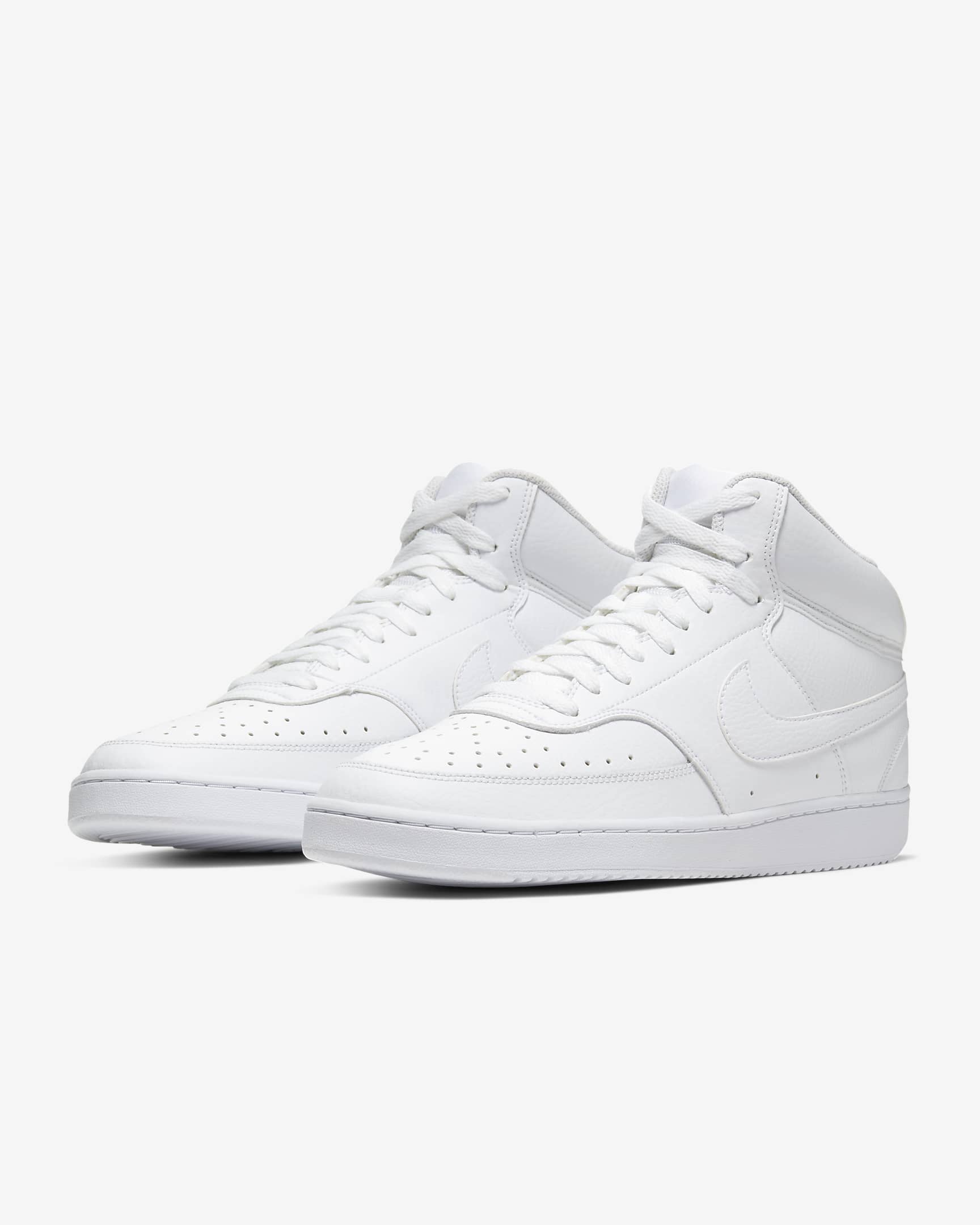 Nike White Court Vision Mid Sneaker - Image 3