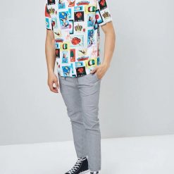 FOREVER 21 Men's Loteria Card Print Shirt