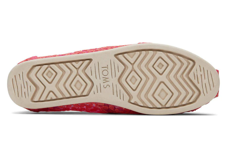TOMS Women's Fuchsia Rose Botanical Lace Slip-ons - Image 5