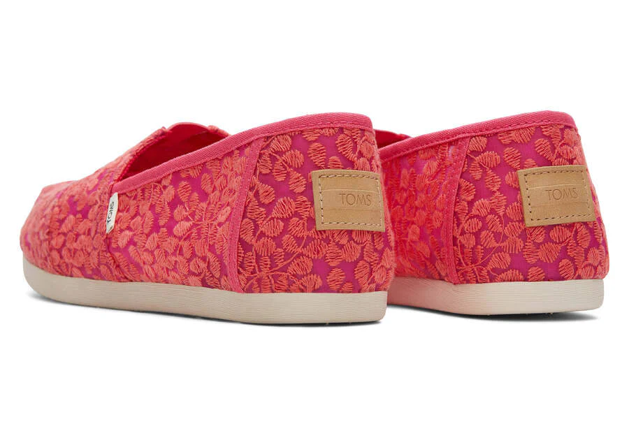 TOMS Women's Fuchsia Rose Botanical Lace Slip-ons - Image 3
