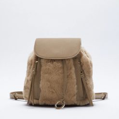ZARA Faux Fur Backpack