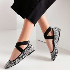 Kimchi Blue Snakeskin Cross-Strap Flat