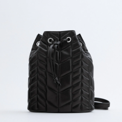 ZARA Black Quilted Backpack