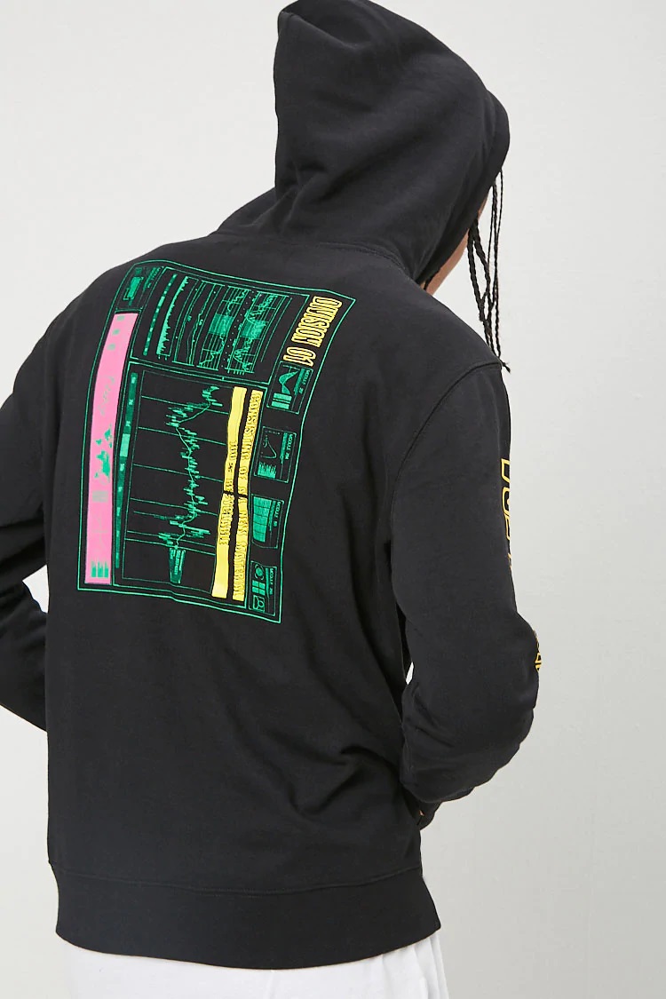 FOREVER21 Men's Digital Era Graphic Hoodie