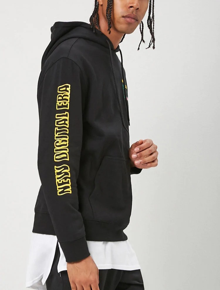 FOREVER21 Men's Digital Era Graphic Hoodie - Image 3